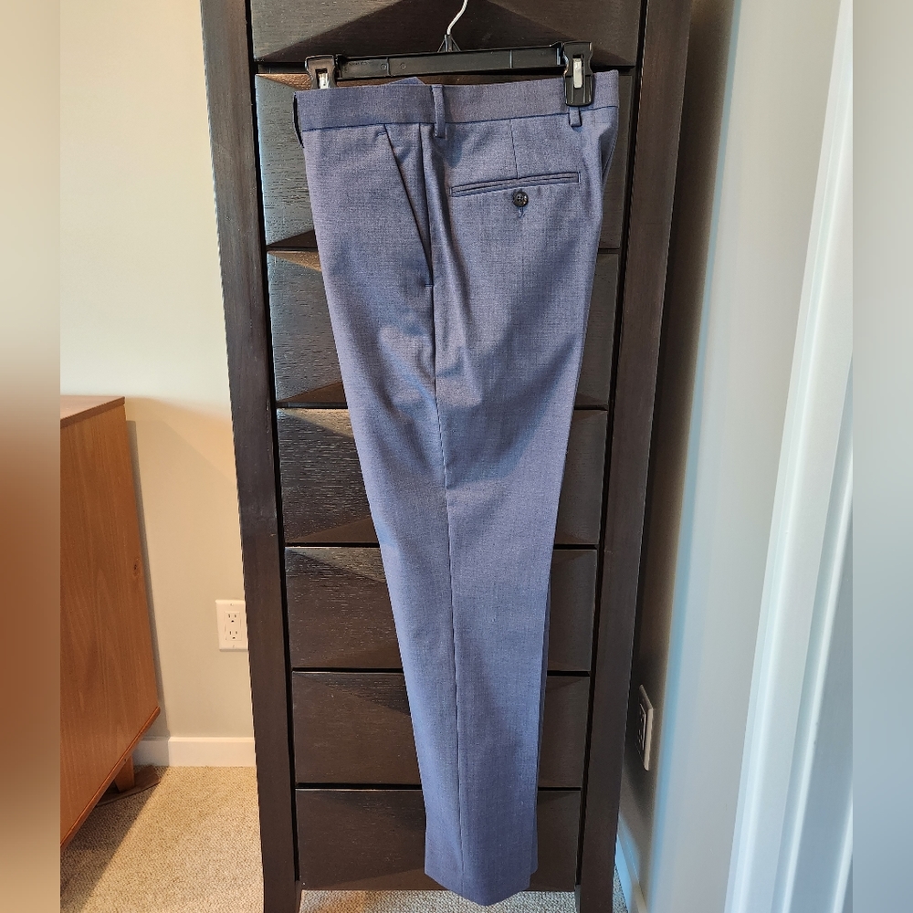 Express Men's Heather Blue Slacks Stretch+ 30x32